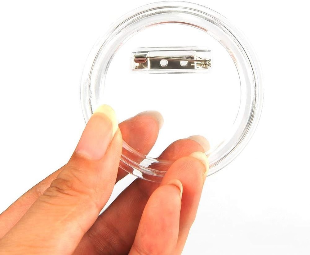 Versatile 30-Pack Clear Button Craft Badges - DIY Pins for All Occasions