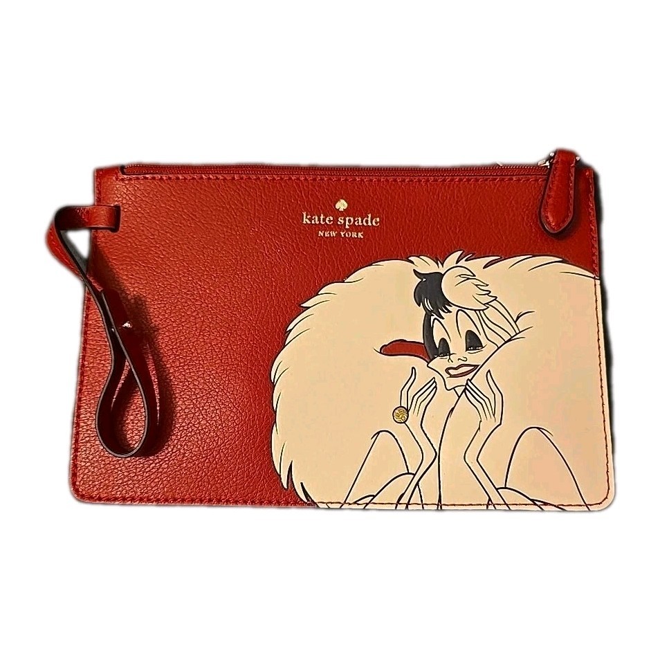 Kate Spade Disney X 101 Dalmatians Cruella Deville Red Leather Small Tote 8”x5”