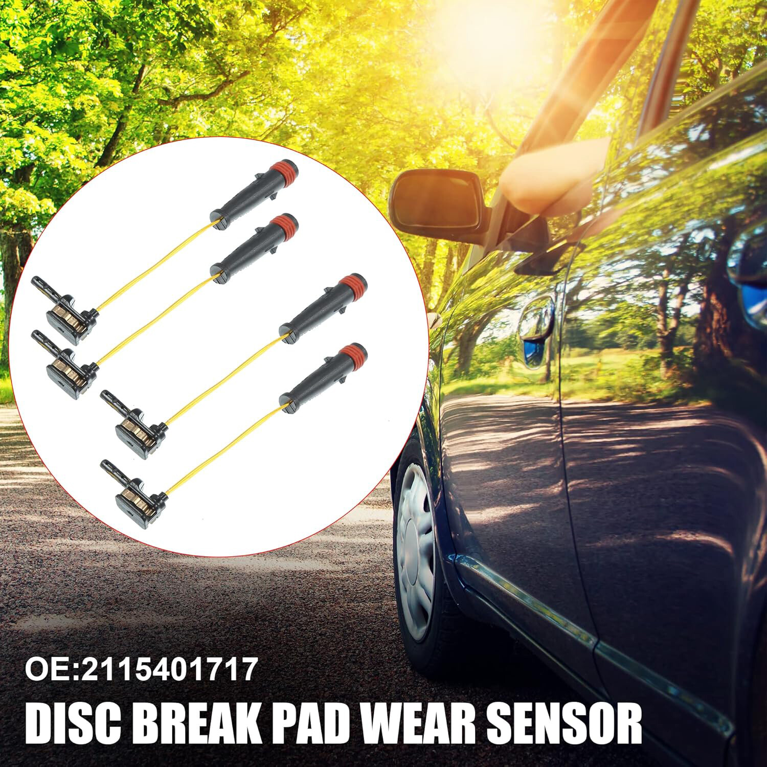 4pcs Front Rear Brake Pad Wear Sensor Kit for Mercedes Benz W211 W220 2115401717