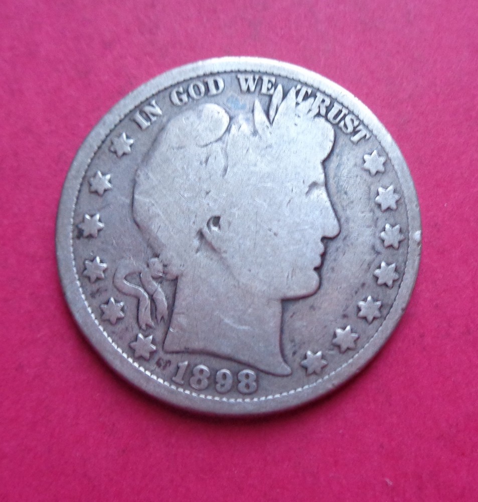 1898  FULL RIMS  BARBER HALF DOLLAR/NICE