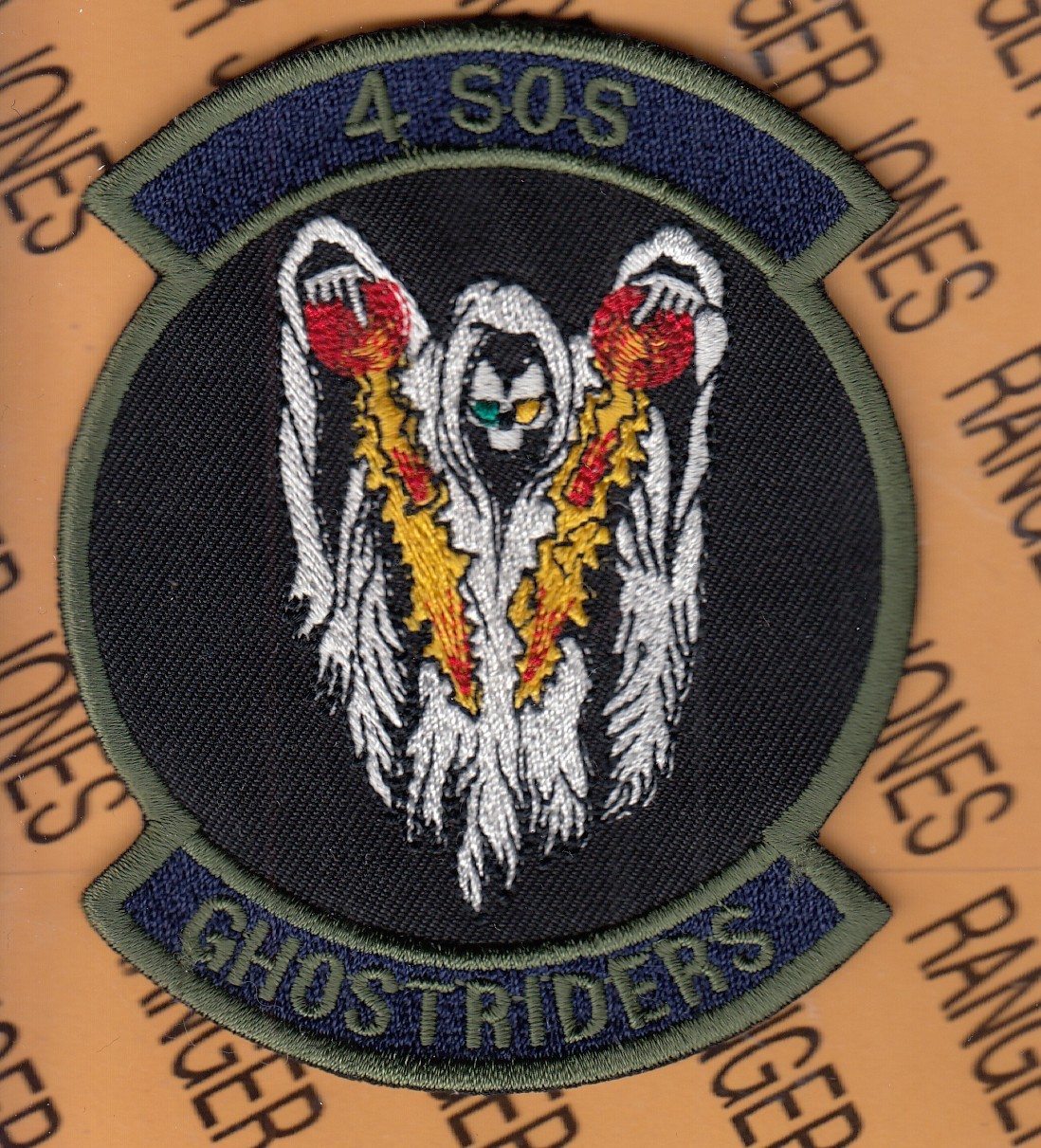 USAF Air Force AFSOC 4th Special Operations Sq SOS GHOSTRIDERS ~3.75" patch c/e
