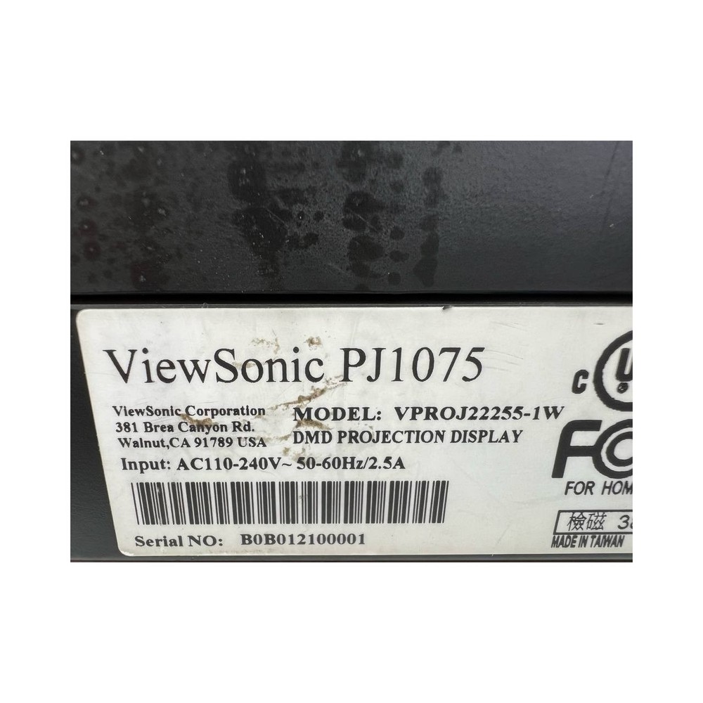 ViewSonic PJ1075 Projector Untested | No Remote Control Included