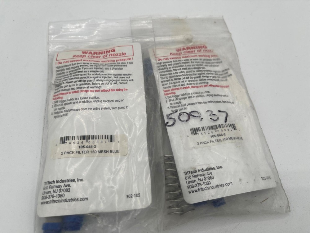 Open Box, (Quantity 2 of 2 pack) TriTech 2 Pack Filter 150 Mesh Blue, 105-044-2