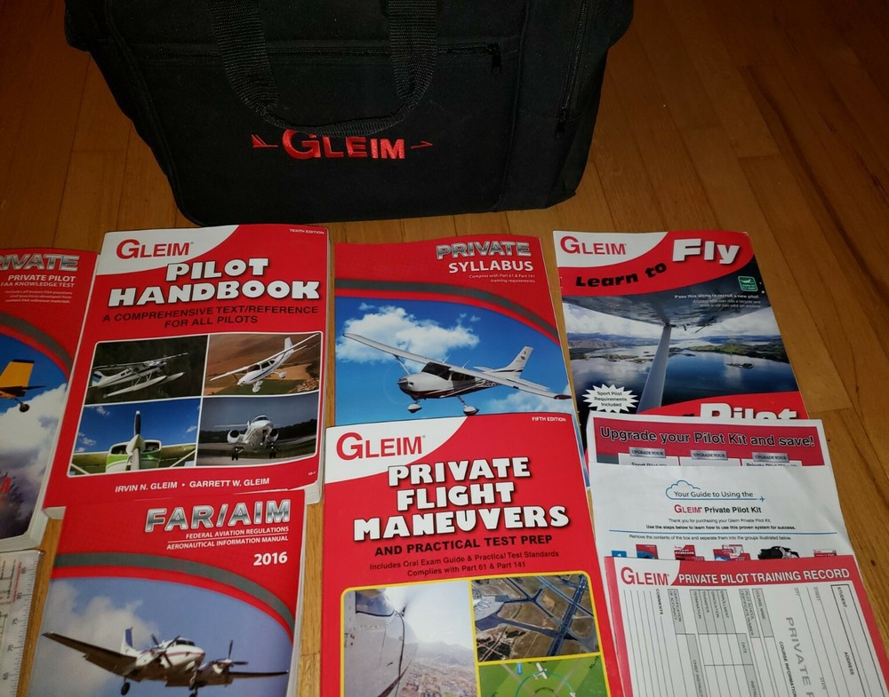 Gleim Private Pilot Test Prep Training Materials Kit Knowledge Flight Plotter ++