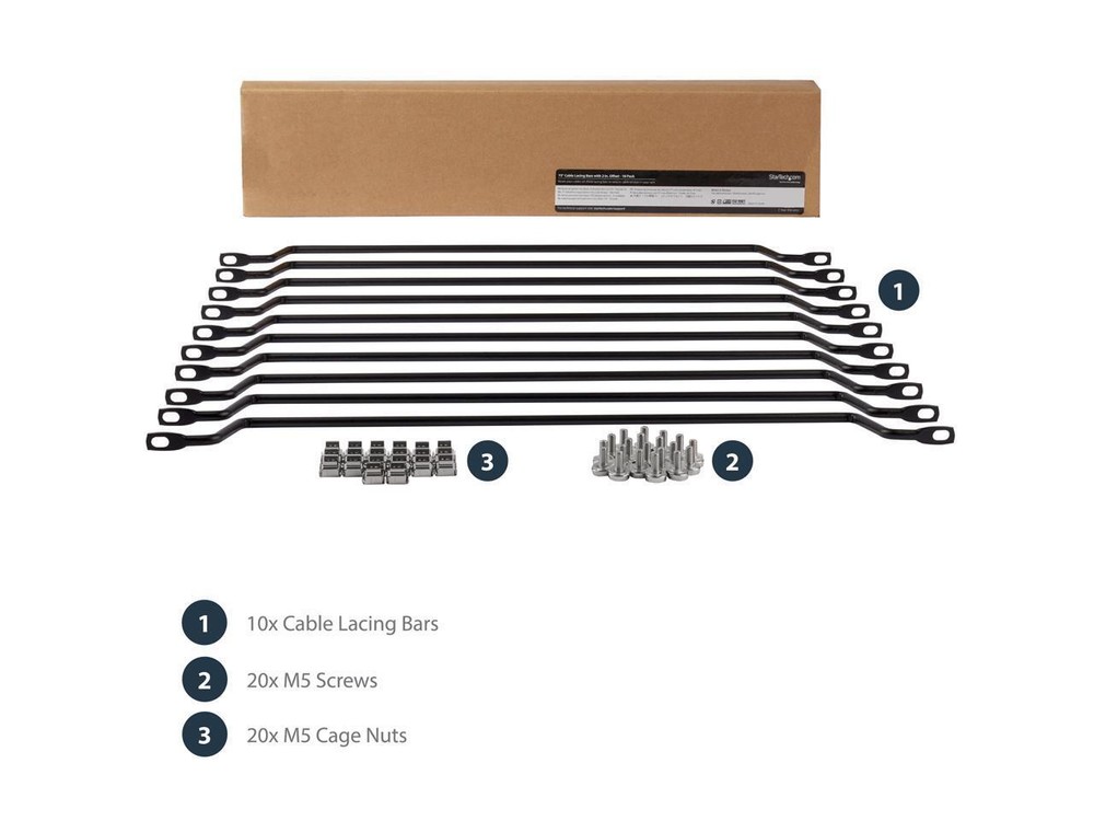 StarTech CMLB102 StarTech.com Cable Lacing Bar - 10 Pack - 75 degrees - 2 in off