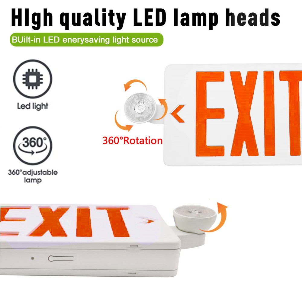 4Pack Red LED Exit Sign,UL-Listed Emergency Light -Dual Lamp ABS Fire Resistance
