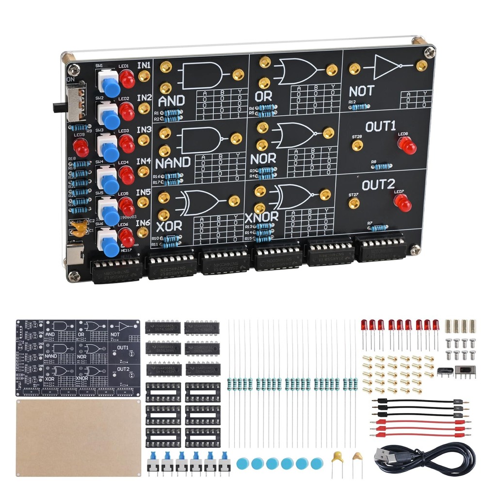 DIY Logic Gate Circuit Soldering Kit–Basic Logic Gate Learning Kit with Inter...