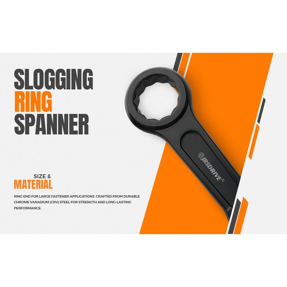 JRSDRIVE Striking Wrench 3 inch 12-Point Flat Strike Slogging Ring Spanner