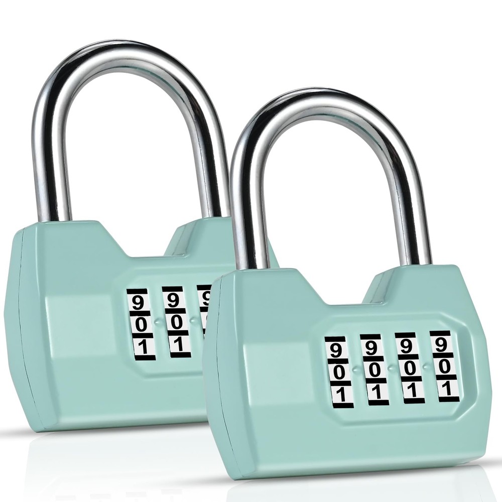 2 Pack Combination Locks, 4-Digit Fashion Combo Lock, Combination Padlock Wat...