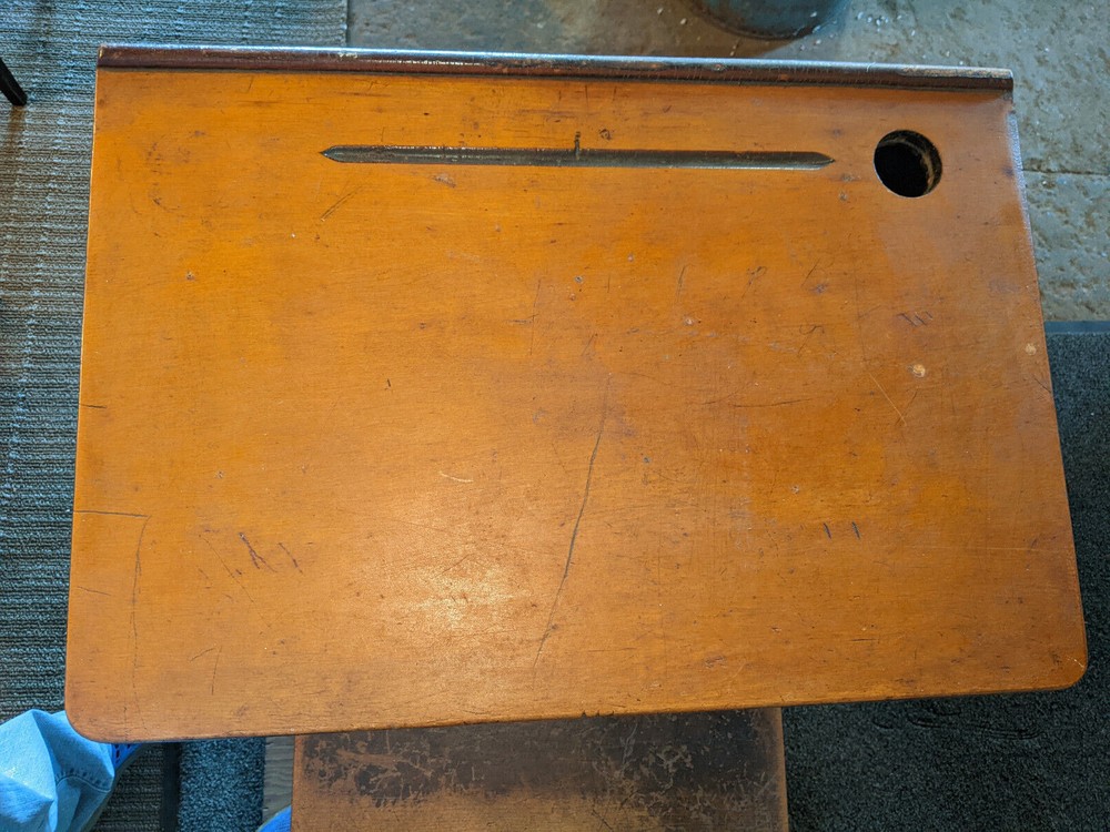 Vintage student school desk