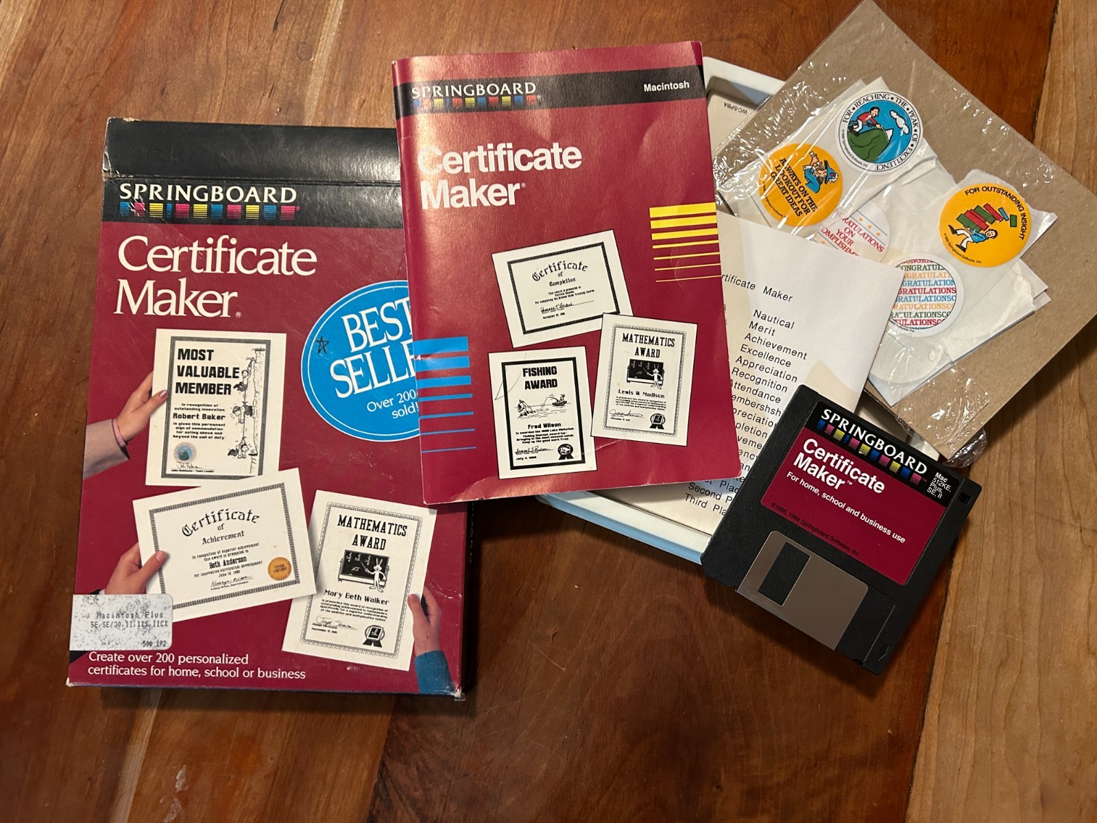 Vintage Certificate Maker 3.5” Floppy for Macs