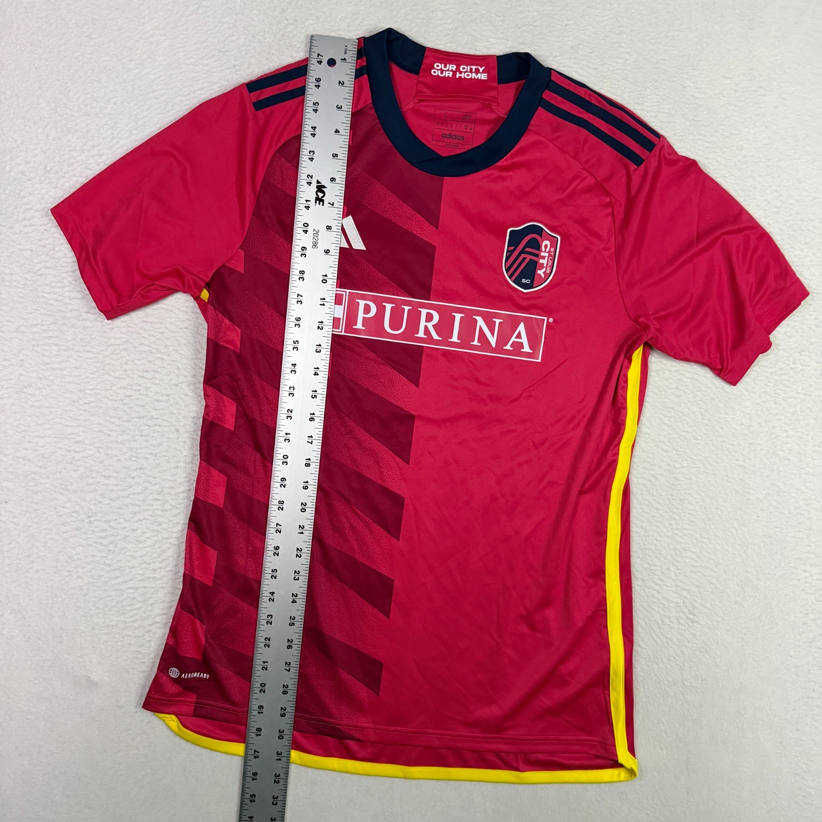 Adidas St. Louis City SC MLS Soccer 23/24 Red Home Kit Jersey Adeniran Men Large