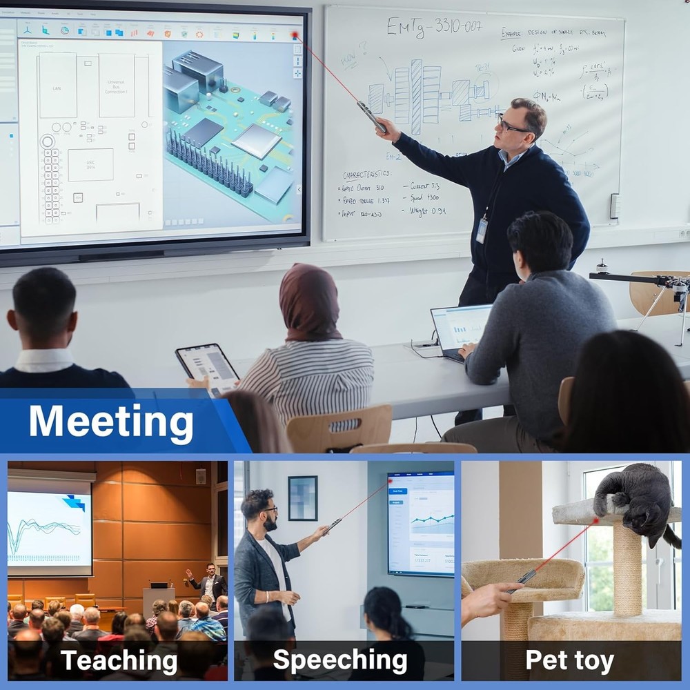 USB C Presentation Clicker Rechargeable Wireless Presenter Remote Slide Advancer