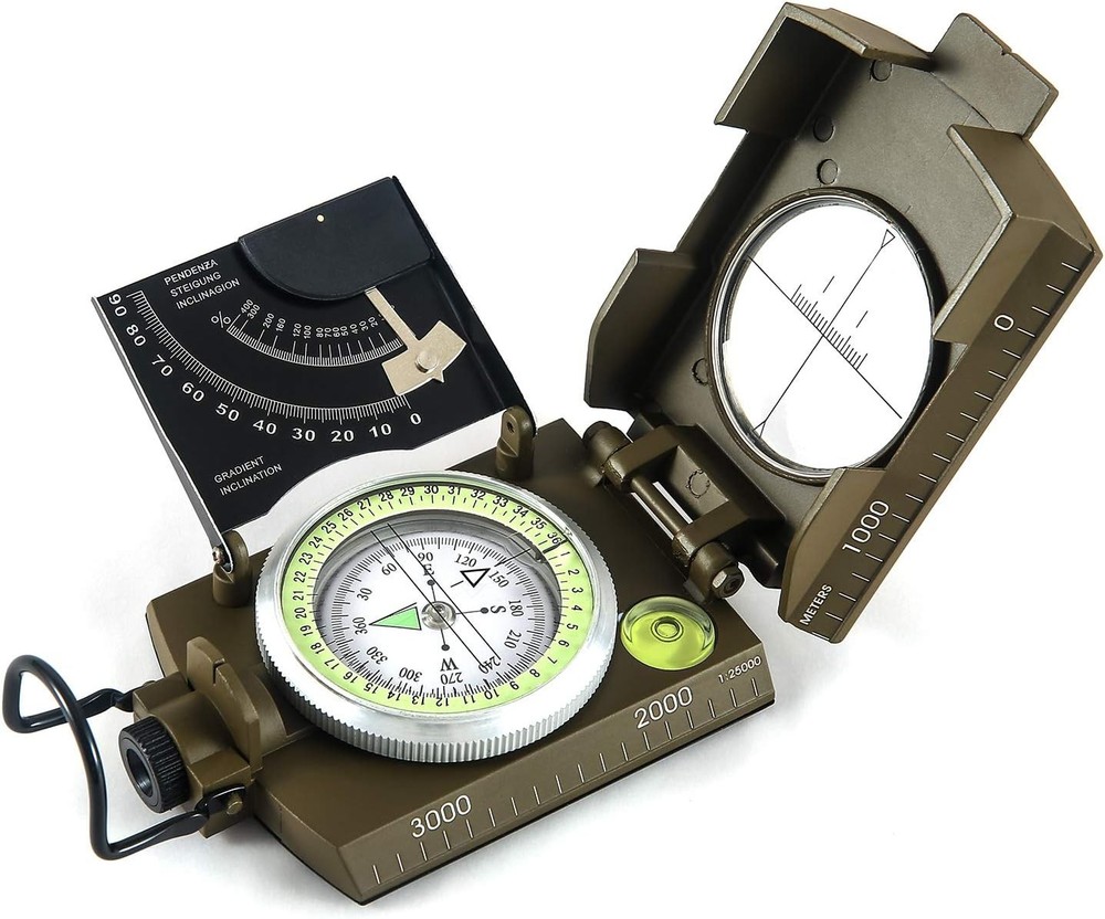 Multifunctional Military Sighting Navigation Compass with Inclinometer-Green