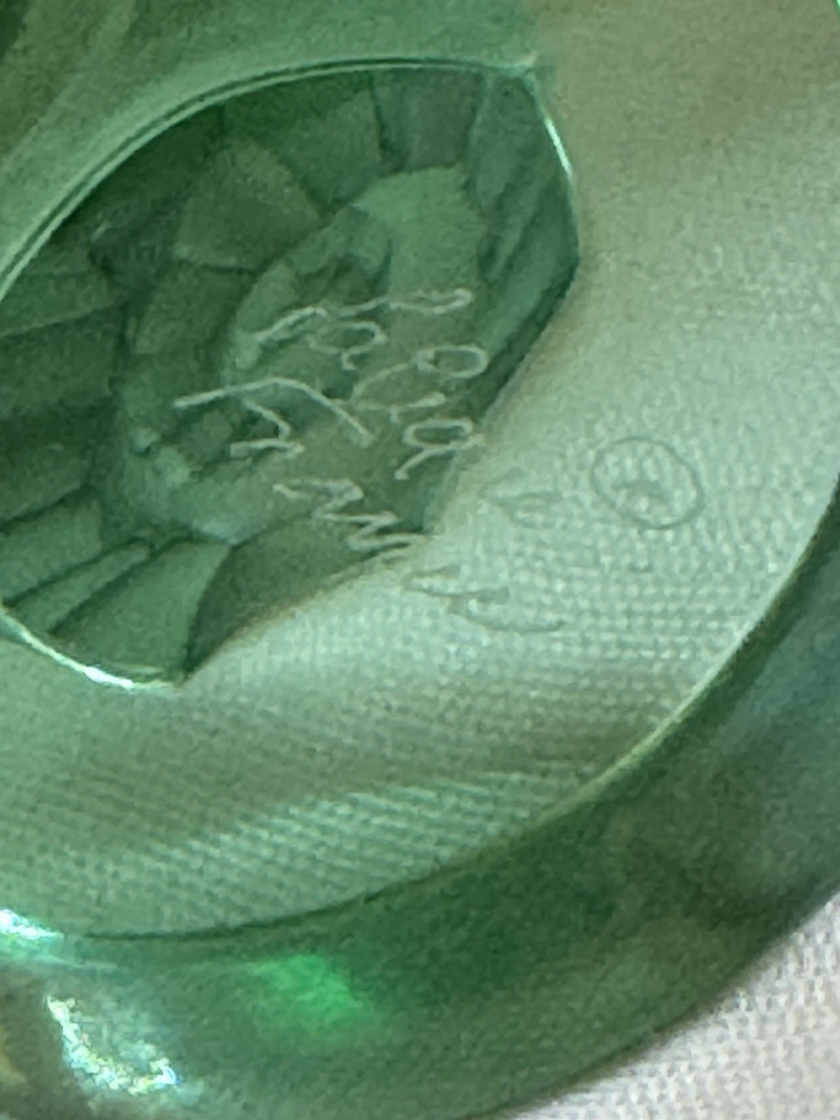 Beautiful Lalique Crystal Green Seahorse Sculpture Signed