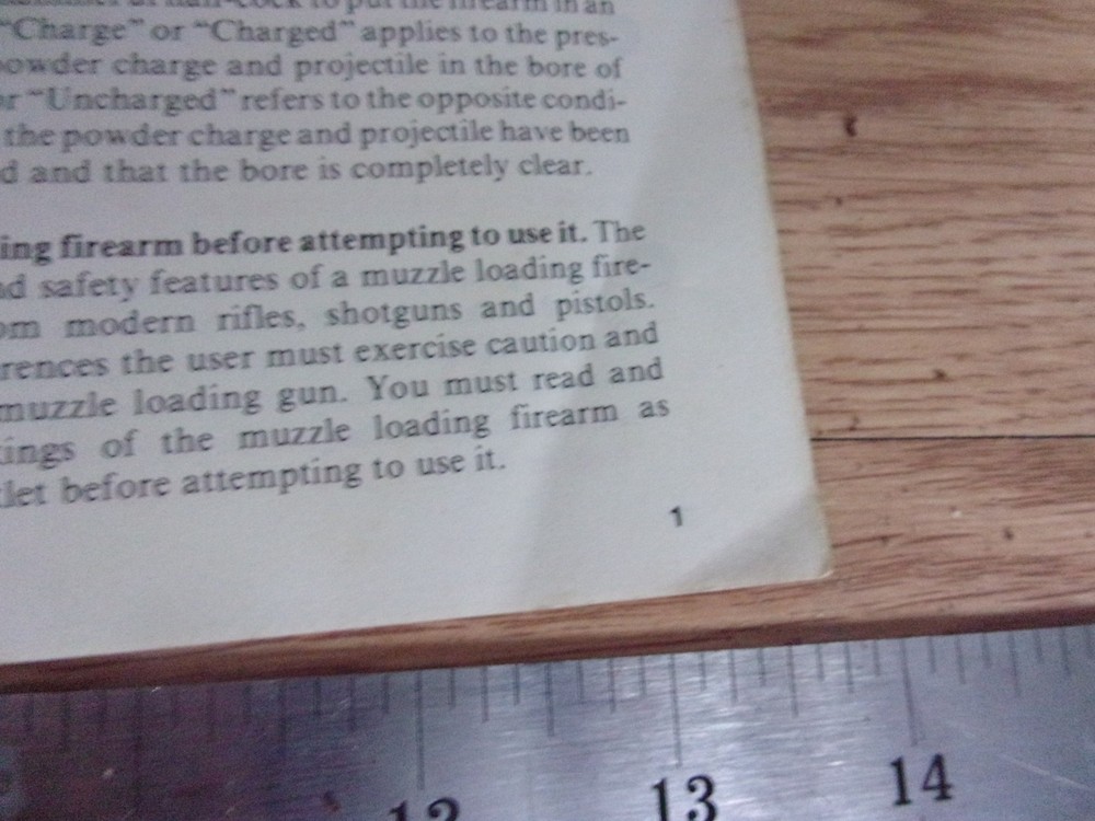 T/C New Englander User Manual .50 Cal Muzzleloader Thompson Booklet