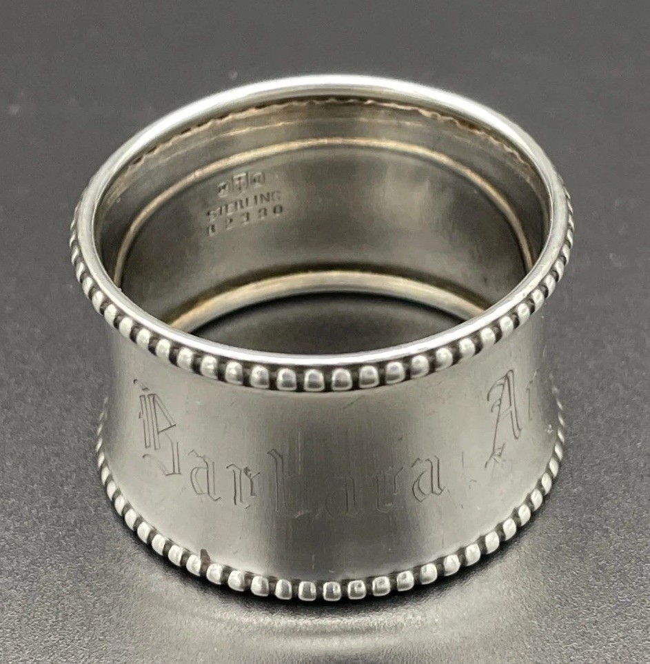 Gorham Sterling Silver Napkin Ring Name Engraved “Barbara Ann”