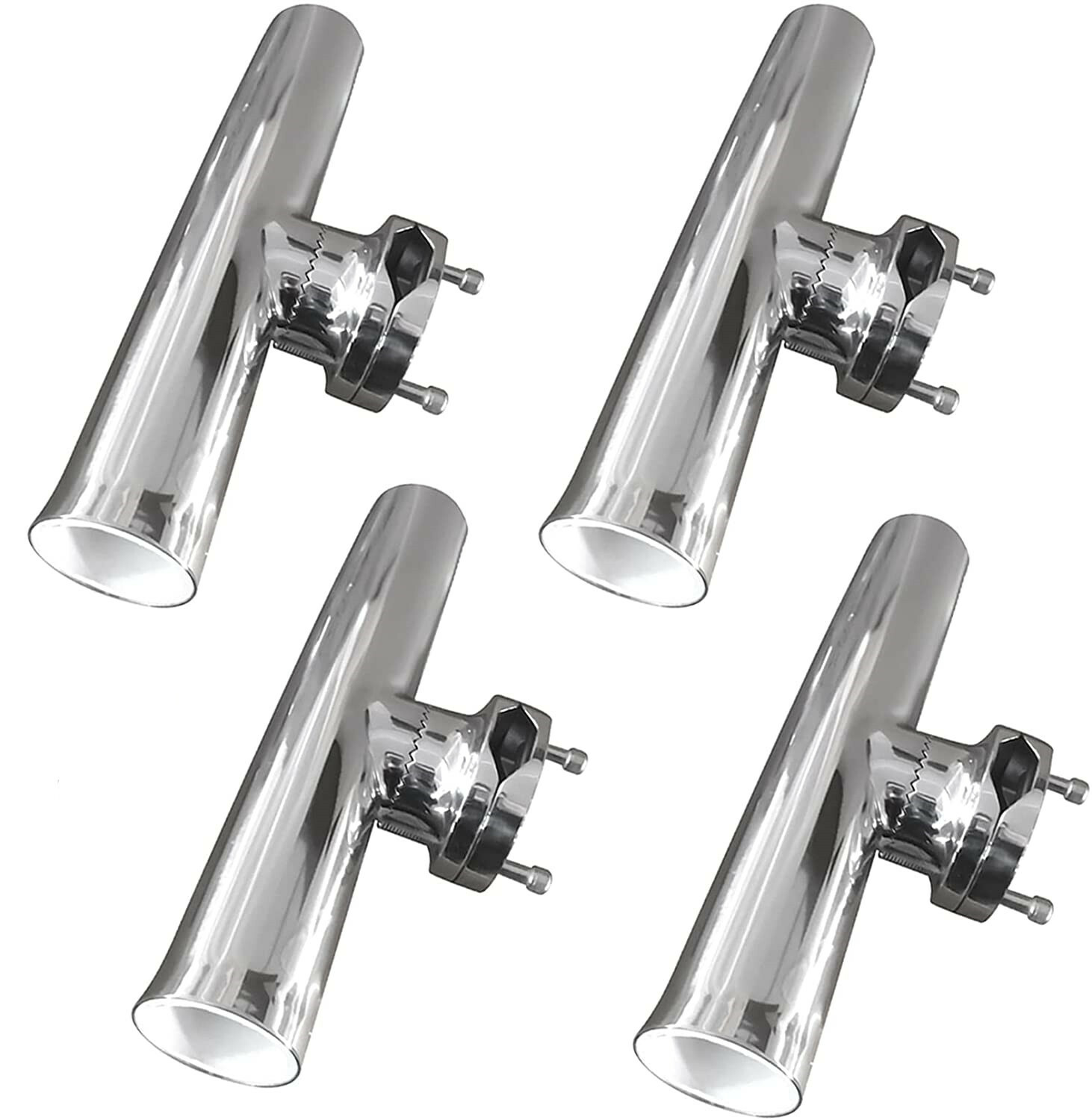 4X Marine Fishing Rod Holder 316 Stainless Steel Clamp on 1-1/4" -2"  Rod Holder