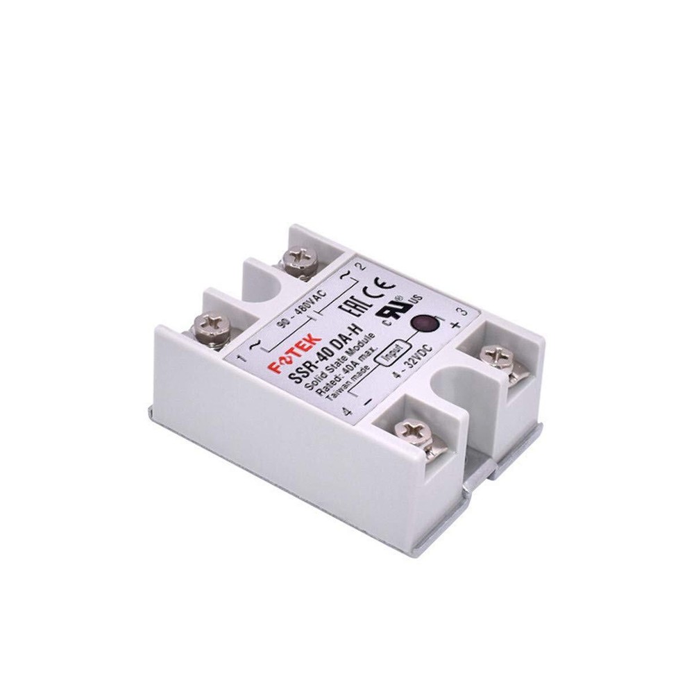 2-Pack SSR-40DA Solid State Relay Single Phase 3-32V DC to 24-380V AC