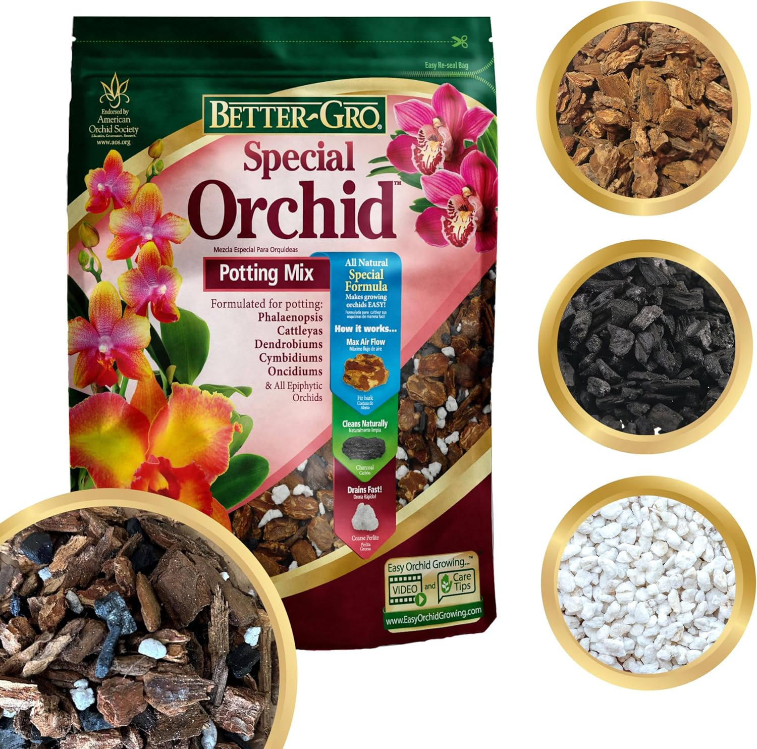 Special Orchid Mix - Premium Grade Orchid Bark Potting Mix - 4 Quarts