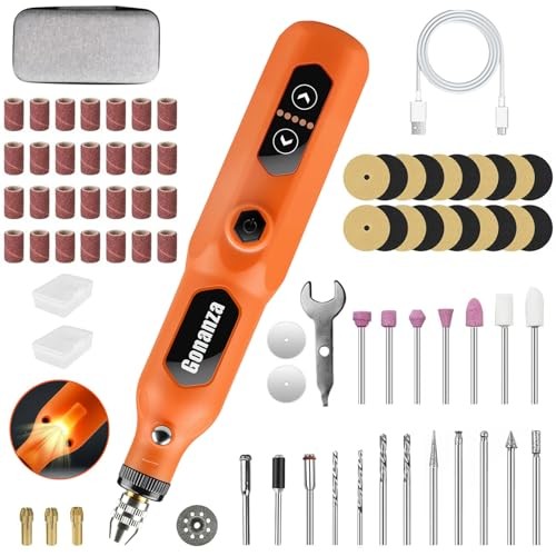 Mini Cordless Rotary Tool Kit with Case & 78 Pcs | 5-Speed Variable Orange