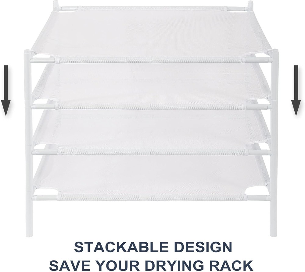 Sweater Drying Rack 4-Pack Stackable Mesh Clothes Drying Rack Laundry Drying