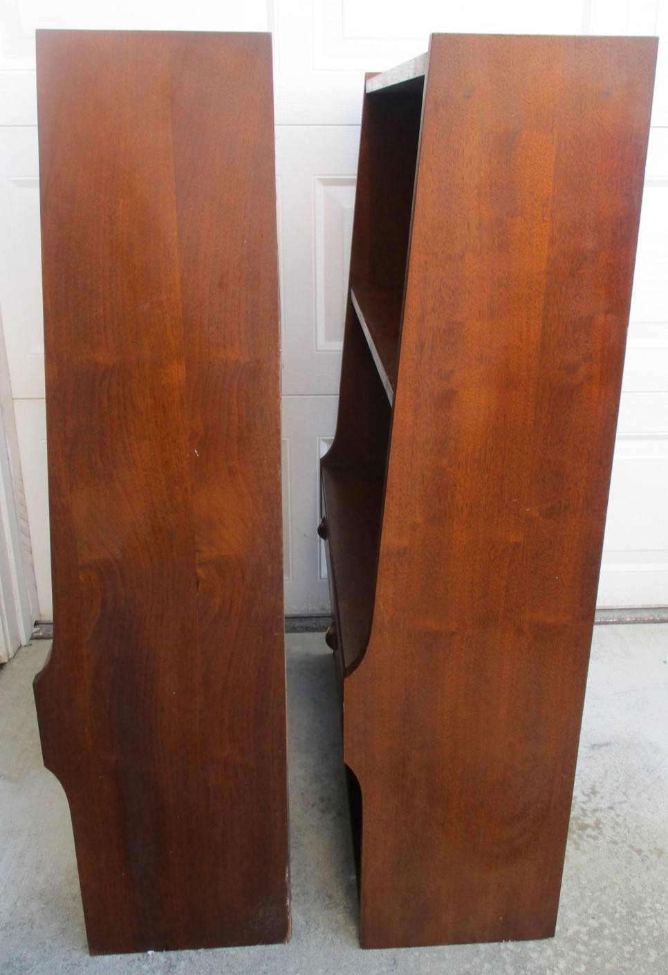 Broyhill Brasilia 1962 Mid Century 2 Drawer/1 Shelf Wood & Brass Bookcases Set/2