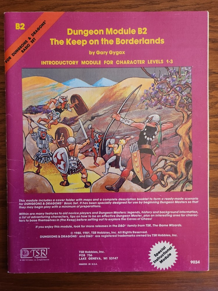 D&D Basic Set Purple Box B2 Module 1981 TSR BECMI Dungeons Dragons EX