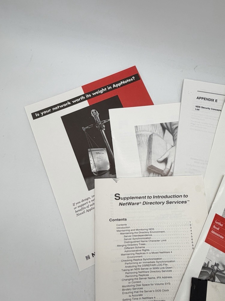 NOVELL Netware 4 CDs Client Software Operating System Online Floppy Discs Lot