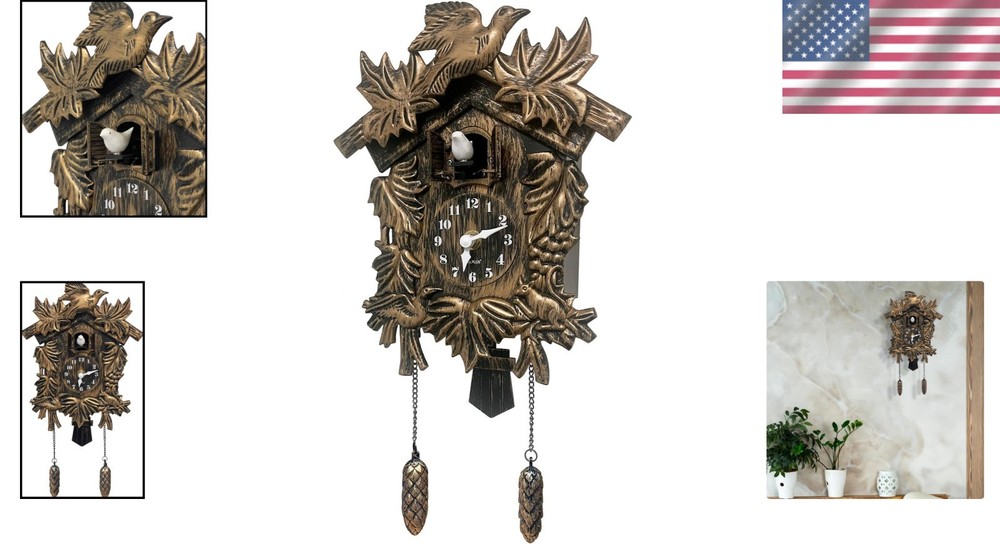 Vintage Bird Flapping Cuckoo Clock=