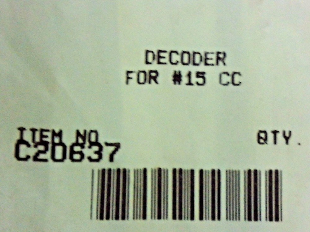 Key Decoder #20637 KK-1, KK-3 for use w/ #15 CODE Cutter (DR)