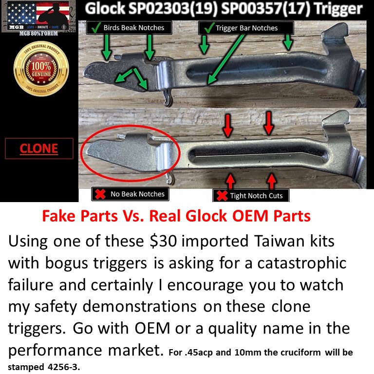 Glock 23 OEM Lower Parts Kit Gen 3 G23 LPK .40 cal Genuine Factory Authentic