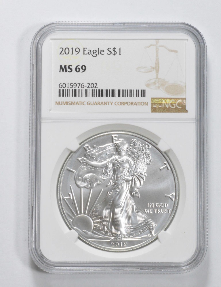 2019 American Silver Eagle MS69 NGC Brown Label