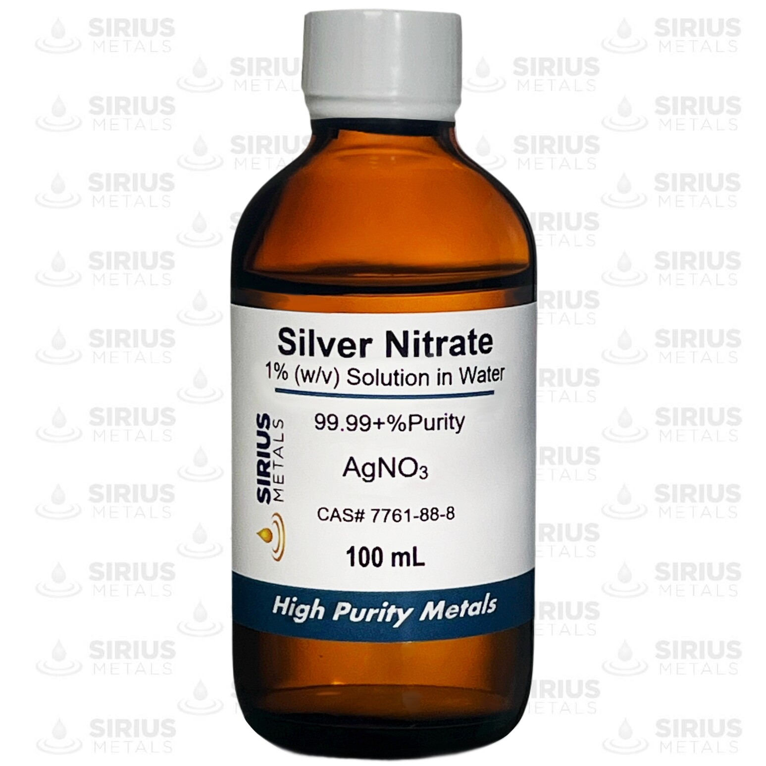Silver Nitrate Solution (CAS# 7761-88-8) - 1.0% as AgNO3, 0.635% as Ag - 100 mL