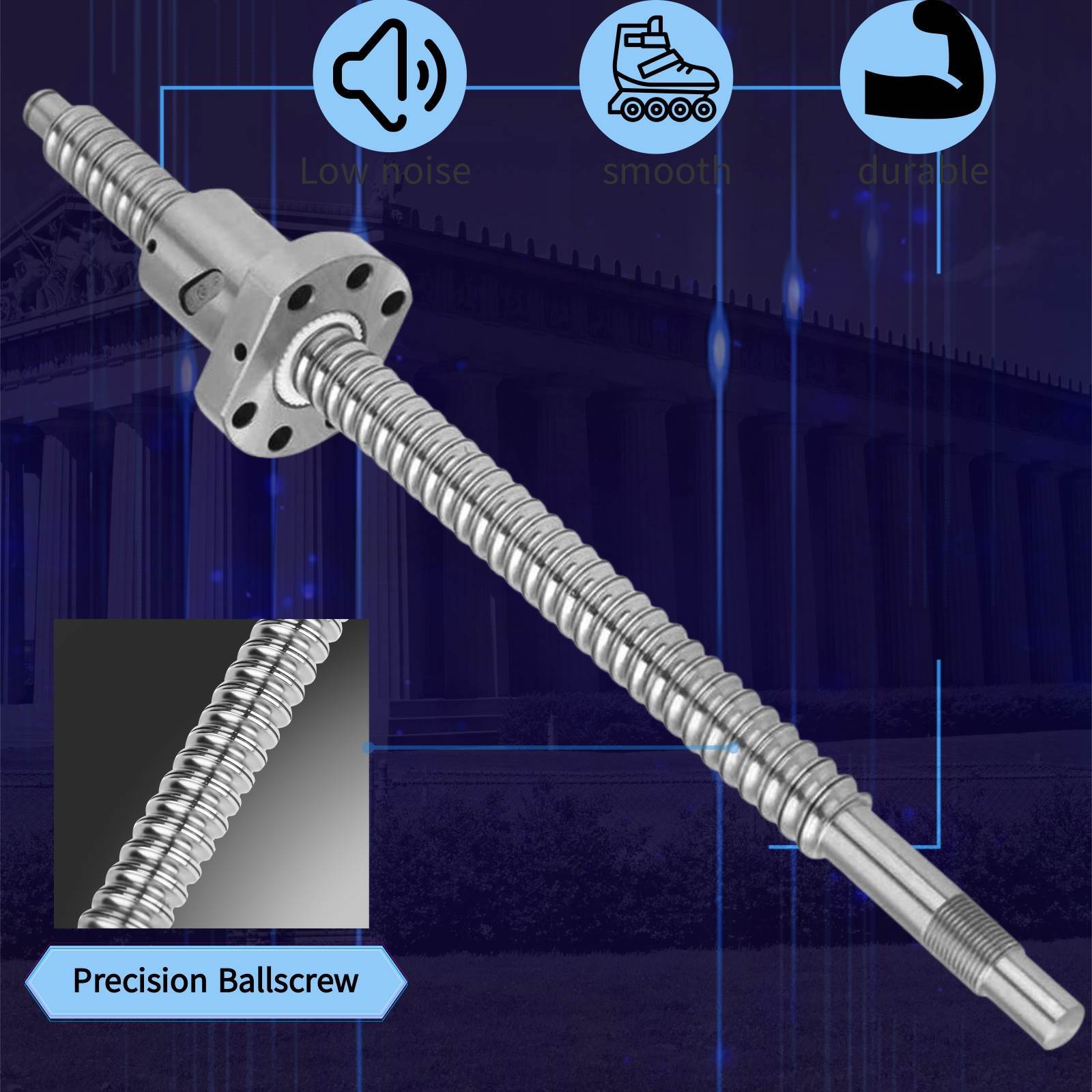 HGR15/HGR20/HGR25 Linear Guide Rail +SFU1605 Ballscrew with nut 200mm-2200mm Set