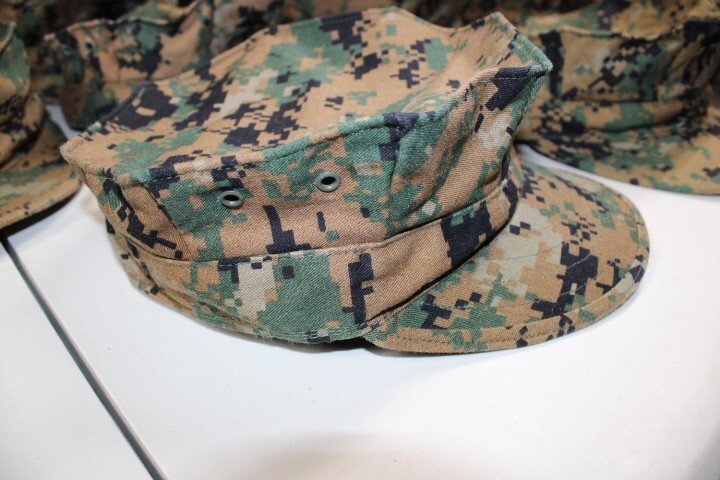 US Military REAL USMC 8 Point Garrison Cover Cap Hat Woodland MARPAT Size Medium