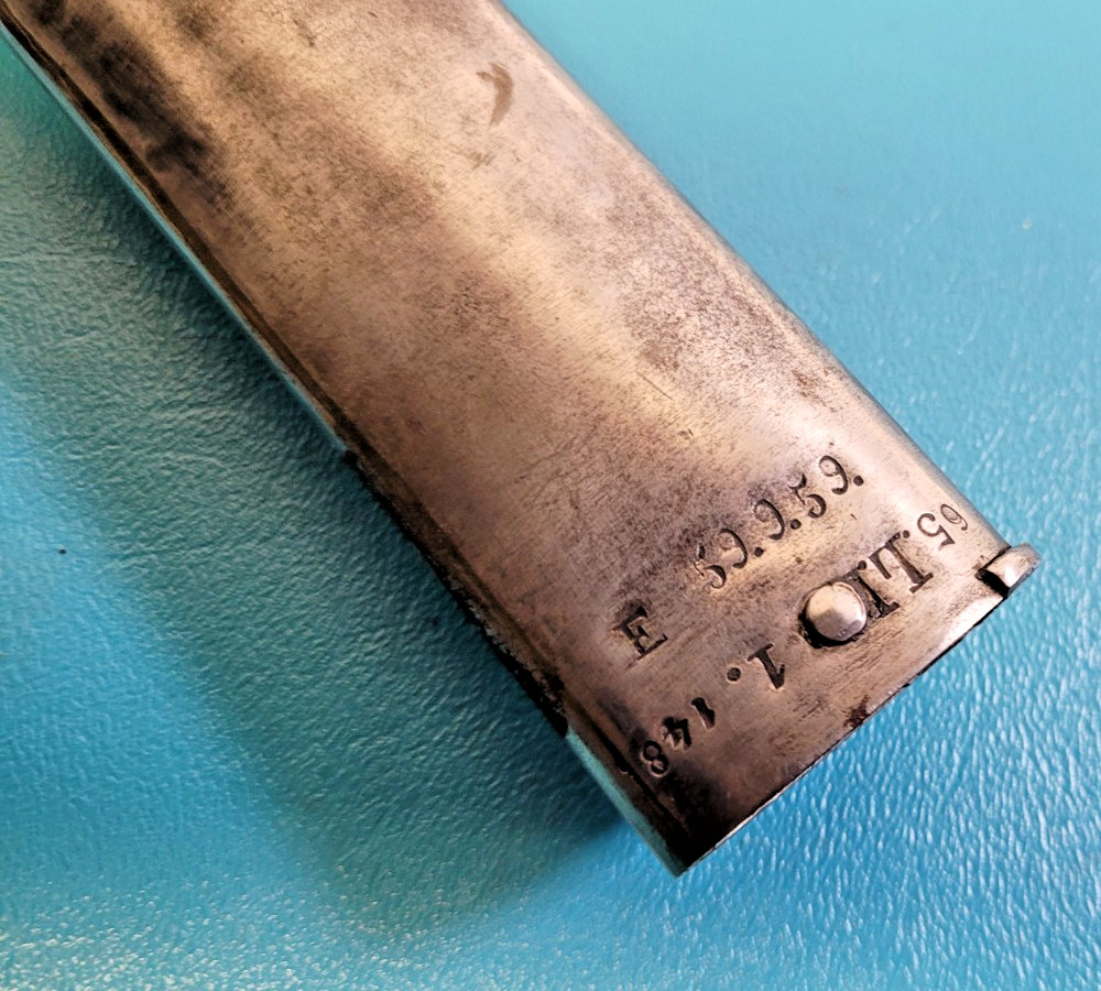 WWI German French Captured Model 1866 Chassepot Bayonet + Sheath Regt Mrk TR670