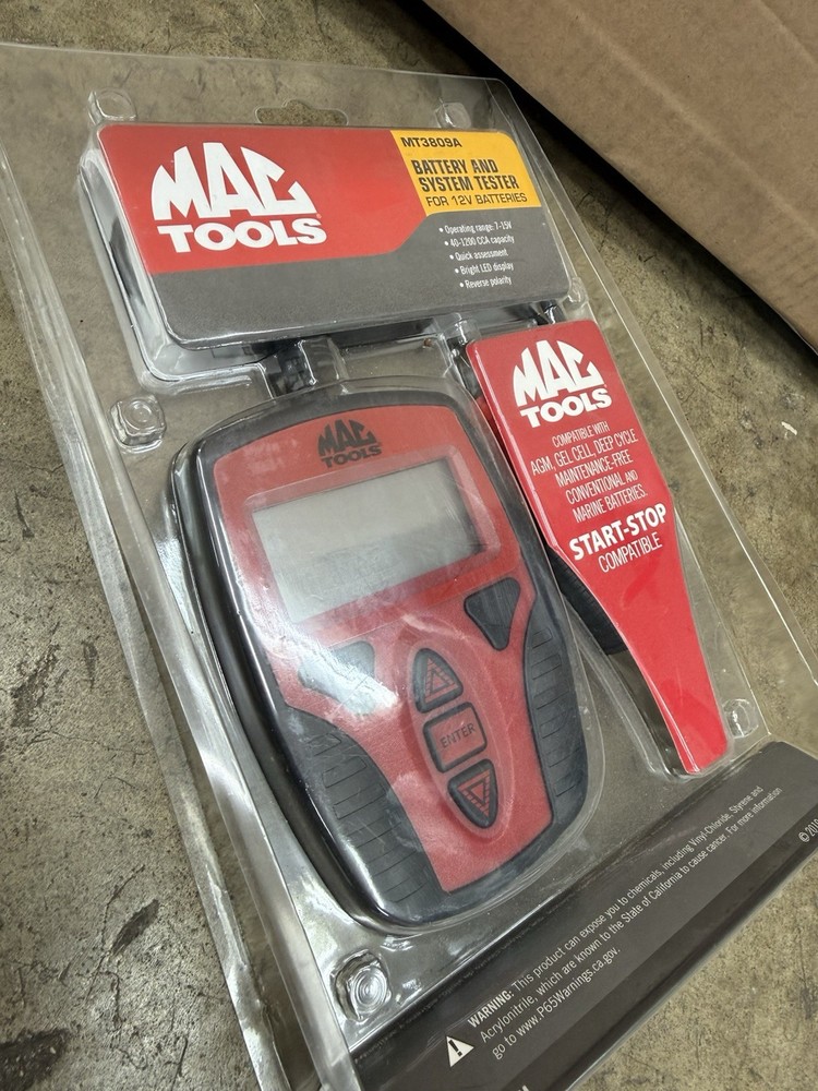 Mac Tools MT3809A 12V Battery and System Tester – Start/Stop Compatible