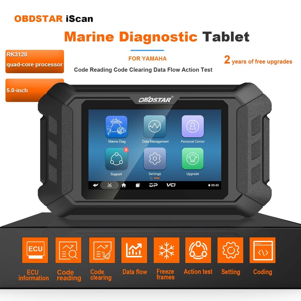 OBDSTAR iScan for YAMAHA Marine Diagnostic Tablet Code Read Data Flow ActionTest