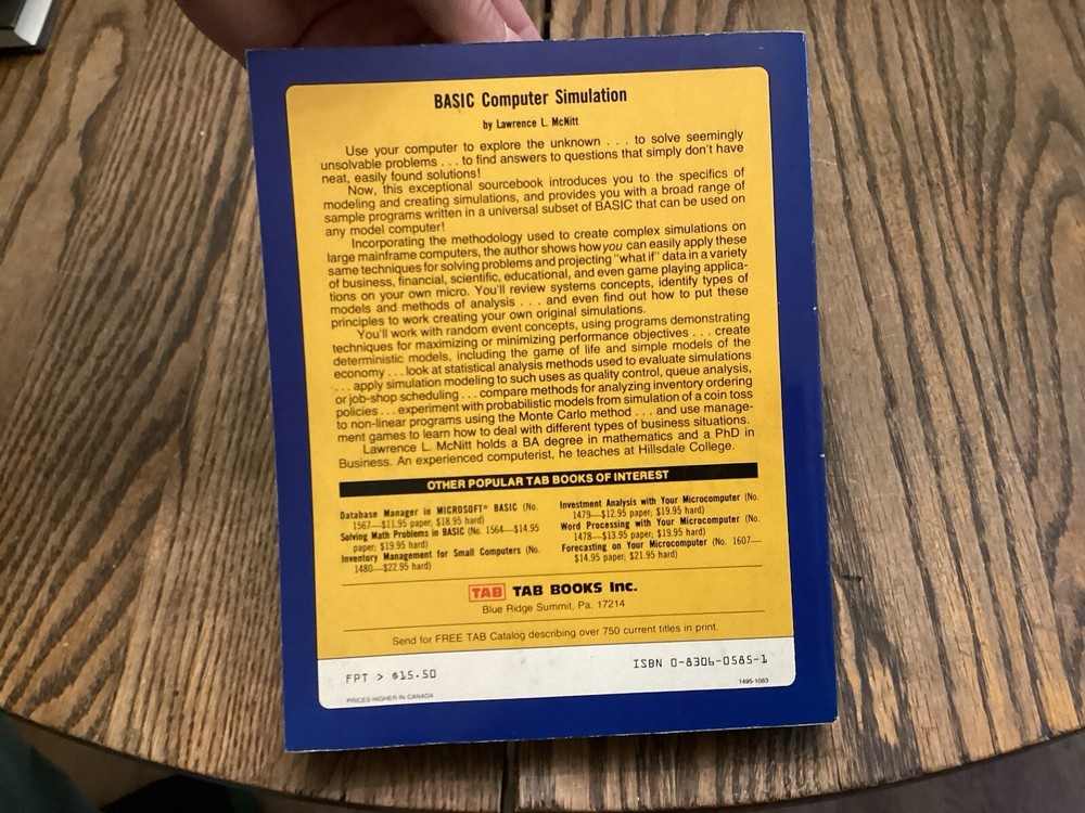 1983 1st Basic Computer Simulation By Mcnitt Sample Programs Concepts Models