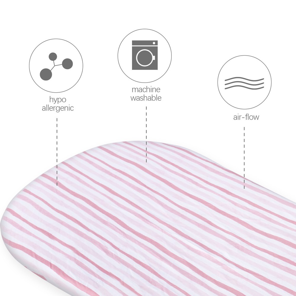 Cotton Bassinet Fitted Sheets Compatible with Mika Micky Bedside Sleeper 2 Pack