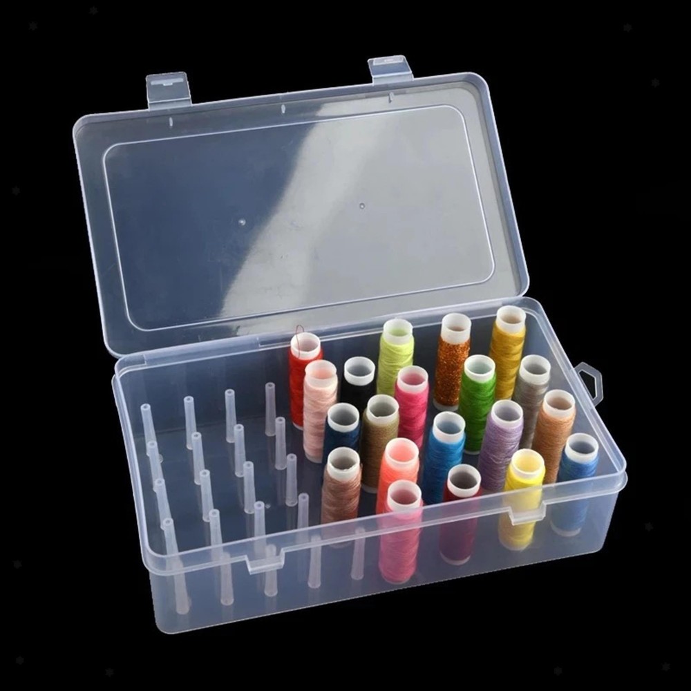 Sewing Thread Storage Box Carrying Case Empty Sewing Yarn Spools Container