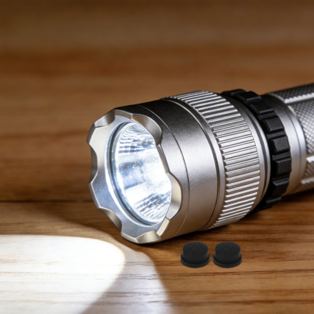 2 PCS Waterproof Rechargeable Flashlight Push Button Cover Cap Boot Electric