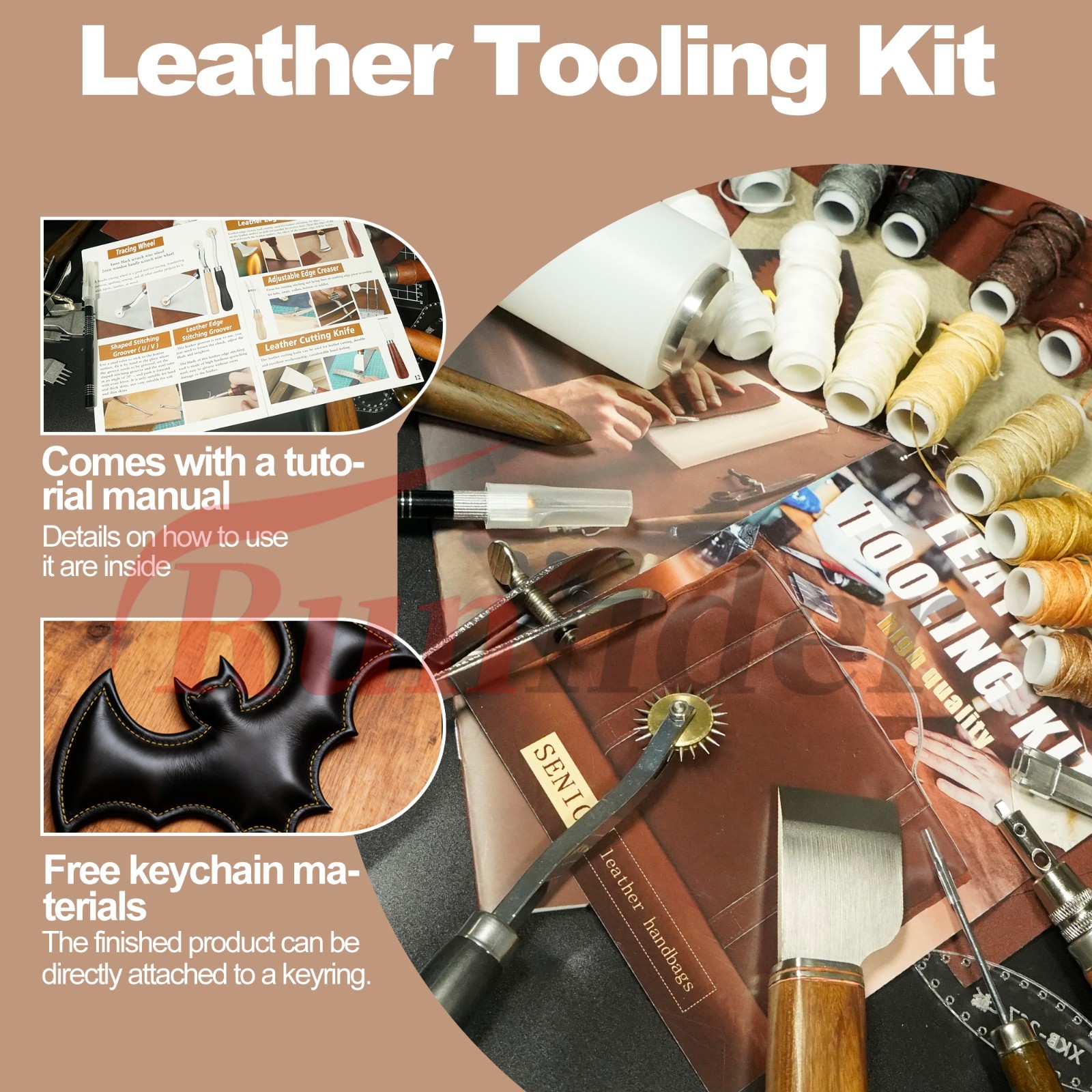 Leather Tooling Kit Craft Tools Leather Working Kit with Cutting Mats Crafts