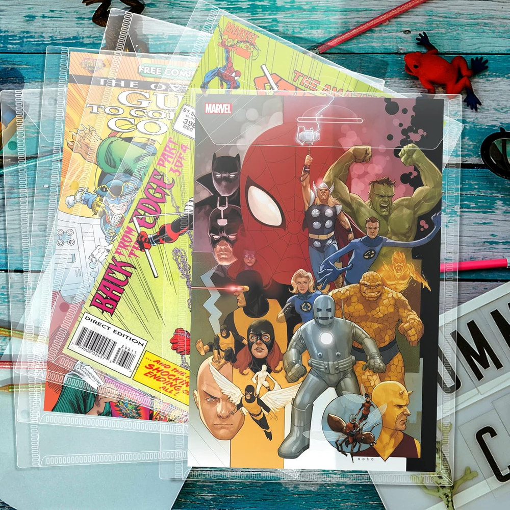 Comic Book Protector Bags, 12-Pack Binder Sleeves for Comics