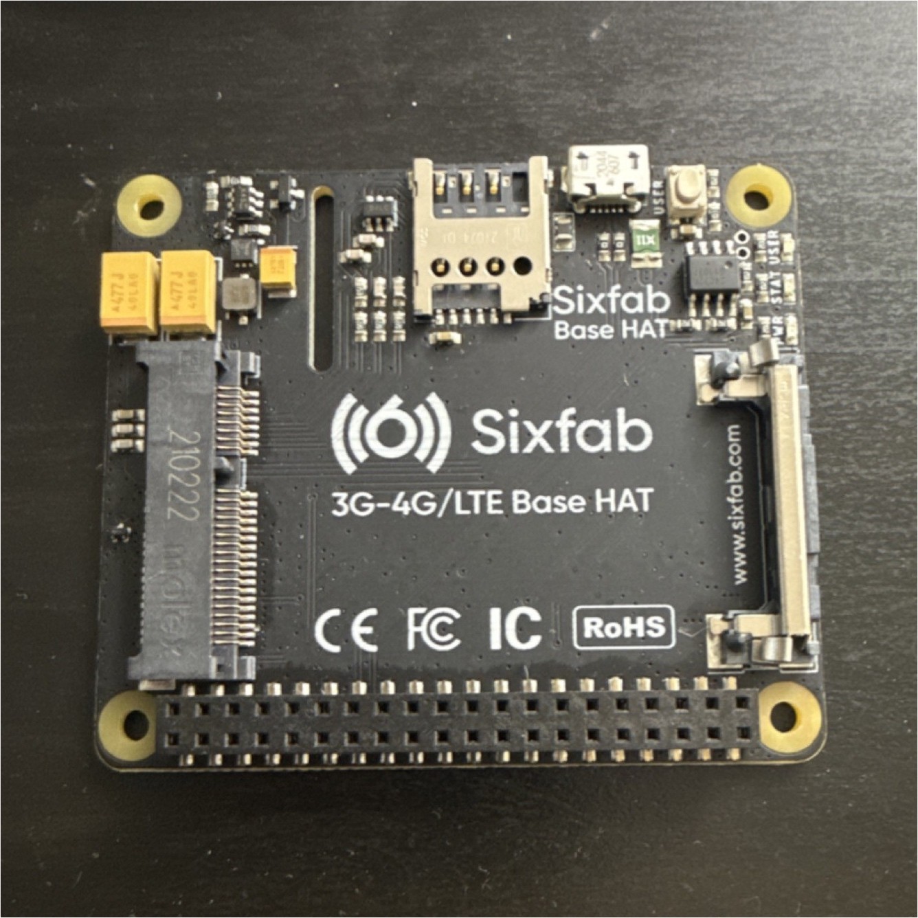 Sixfab 3G-4G/LTE Base HAT Development Board for Raspberry Pi