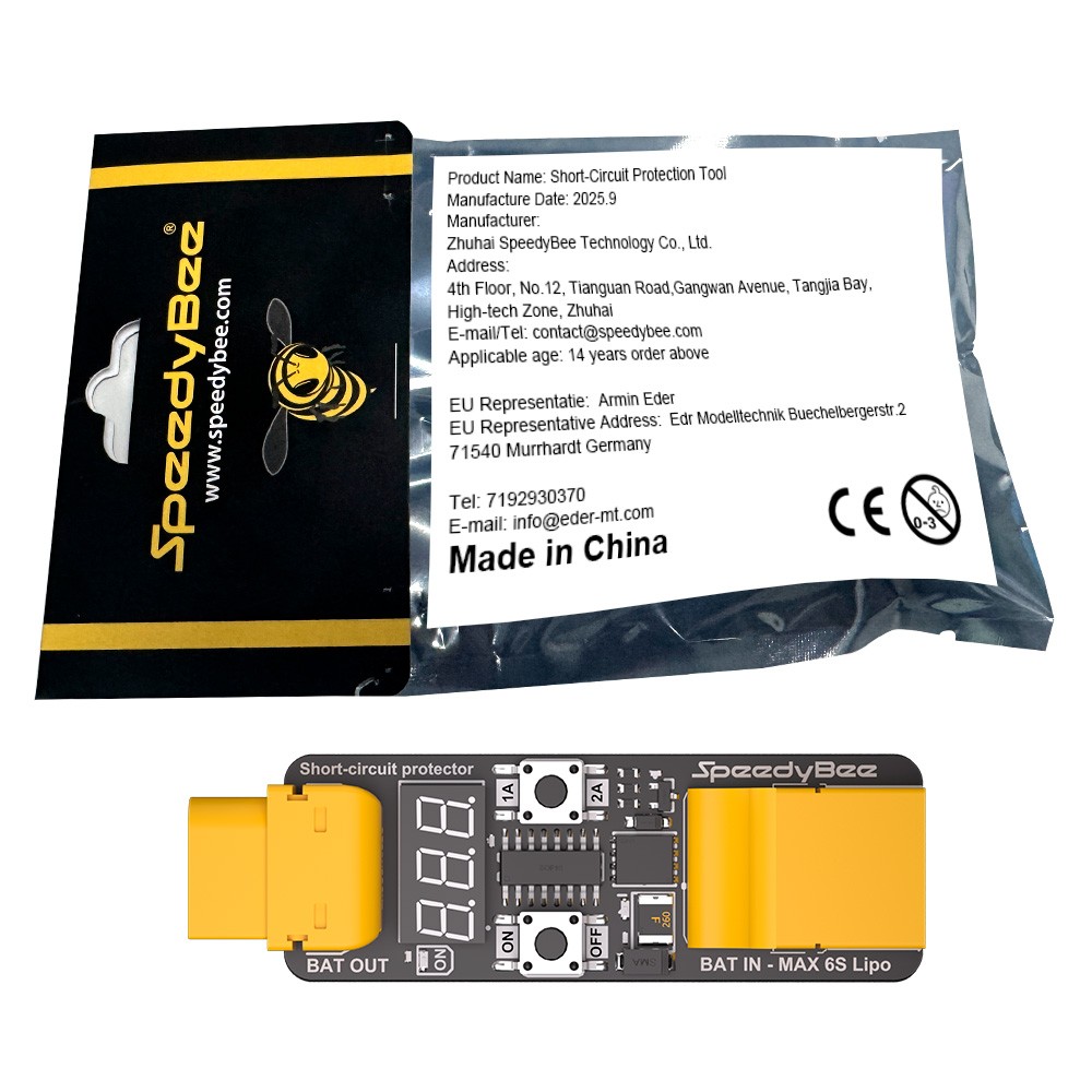 SpeedyBee Anti Short Circuit Module 4-6S Current Limiting For RC Flight Stack