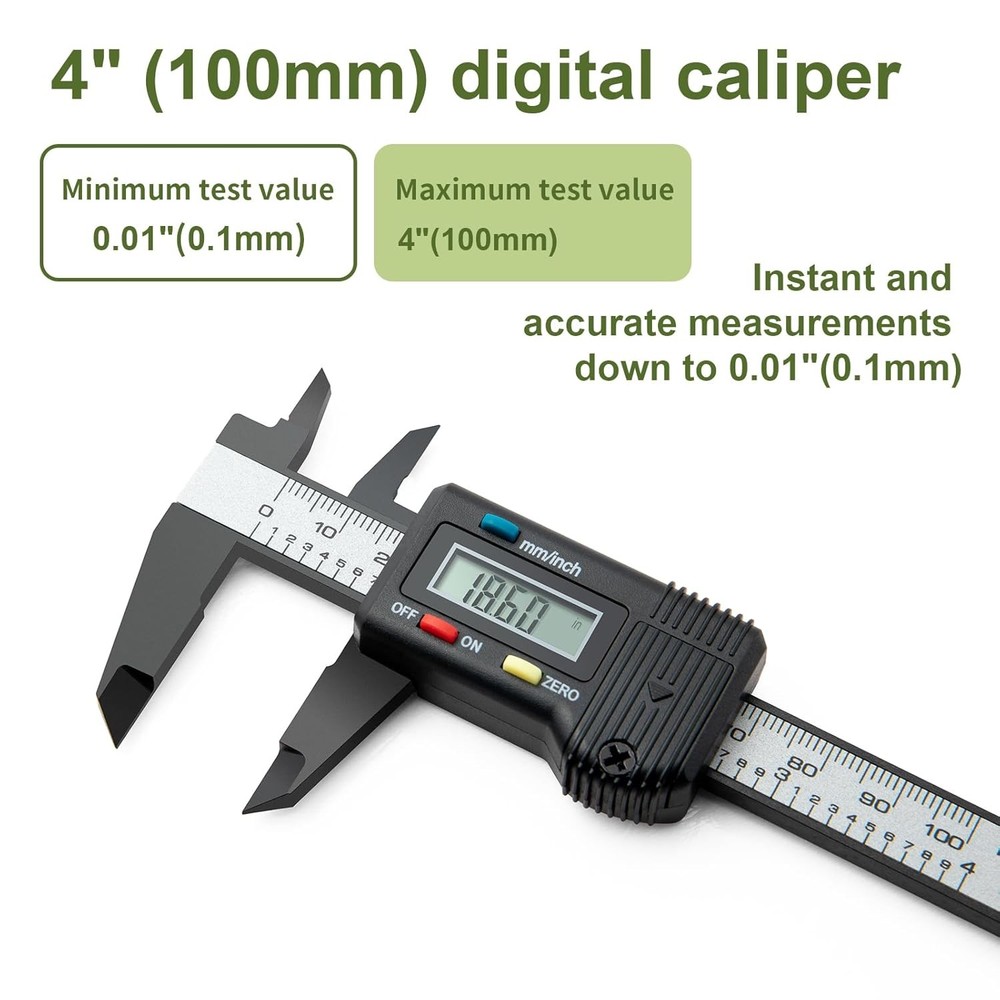 Small Digital Caliper 0-4" Mini Measuring Tool, Micrometer with...