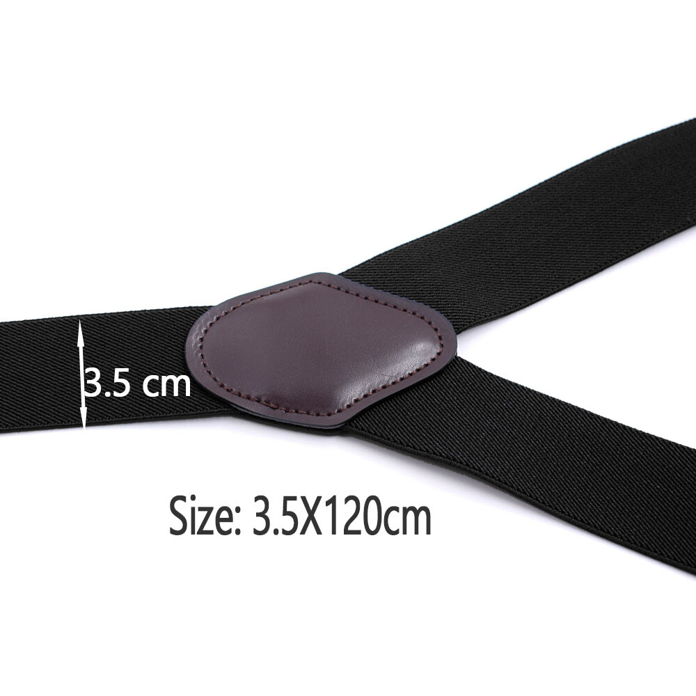 2 Pcs Adjustable Y-Back Duty Work Heavy Elastic Suspenders for Men