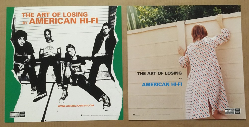 AMERICAN HI FI Rare VINTAGE DOUBLE SIDED PROMO POSTER FLAT for 2003 ART CD MINT